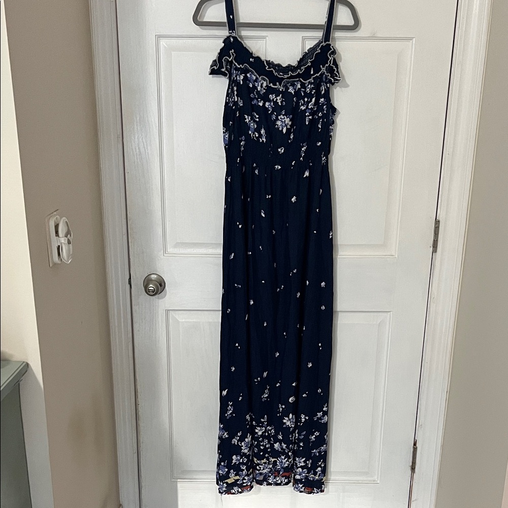 Next Navy Maxi Dress with White Floral Pattern